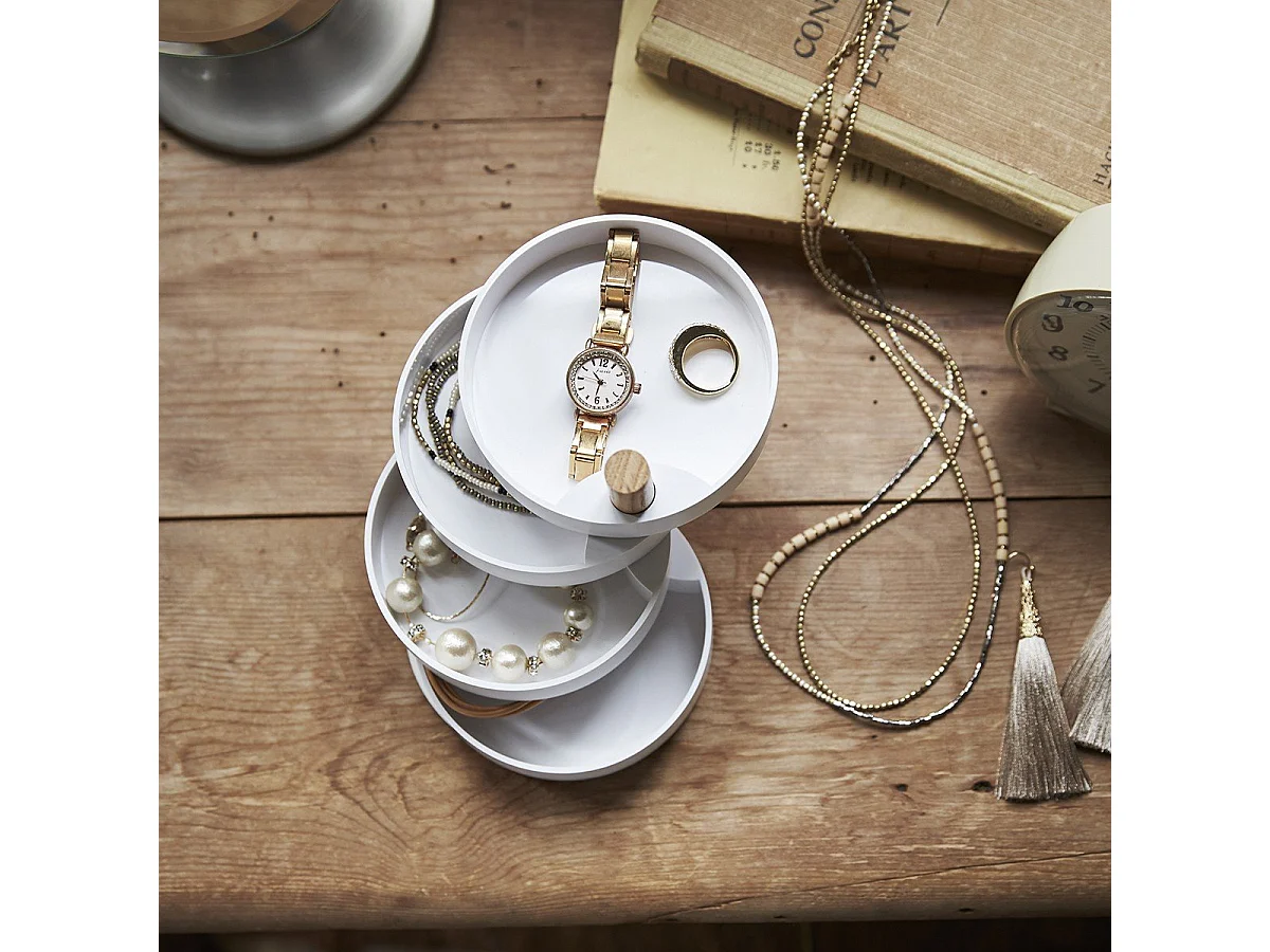 Boîte à bijoux avec 4 niveaux tournants - L10 cm