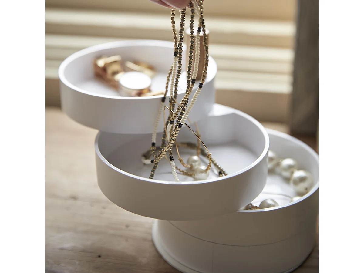 Boîte à bijoux avec 4 niveaux tournants - L10 cm