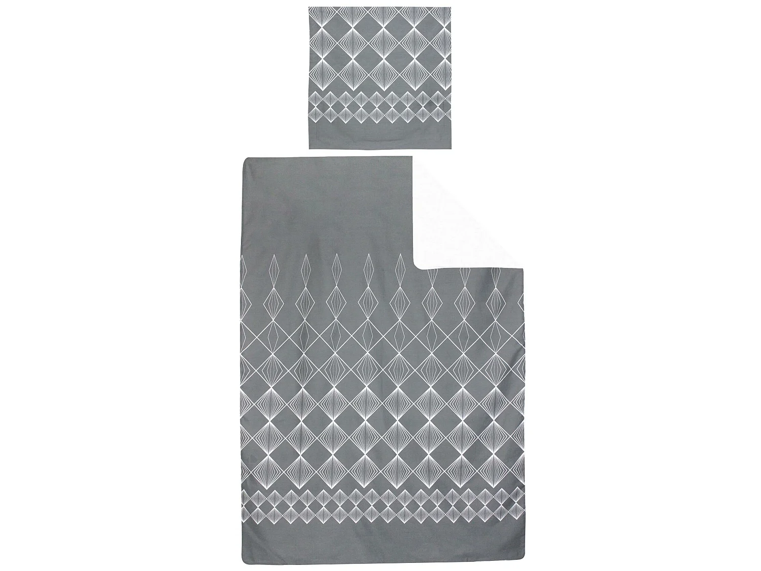 Parure de lit 140x200 cm coton FOREVER GRIS gris foncé