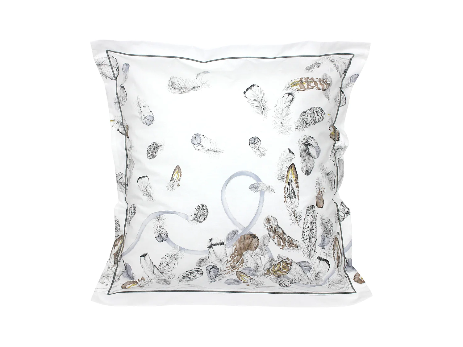 Parure de lit 2 pièces 140x200 cm taie 65x65 cm Percale pur coton PLUMES