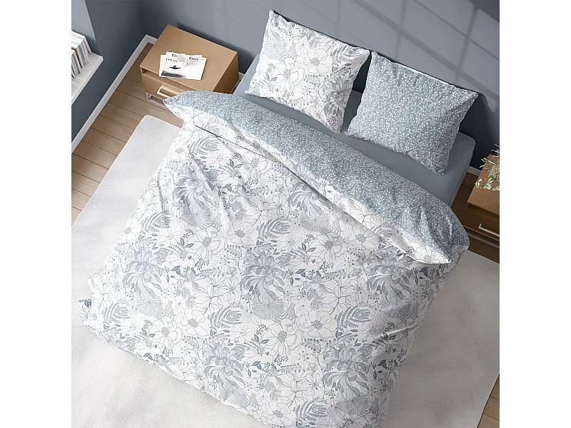 Parure de lit 260x240 cm coton Topcool TOILE Blanc 3 pièces