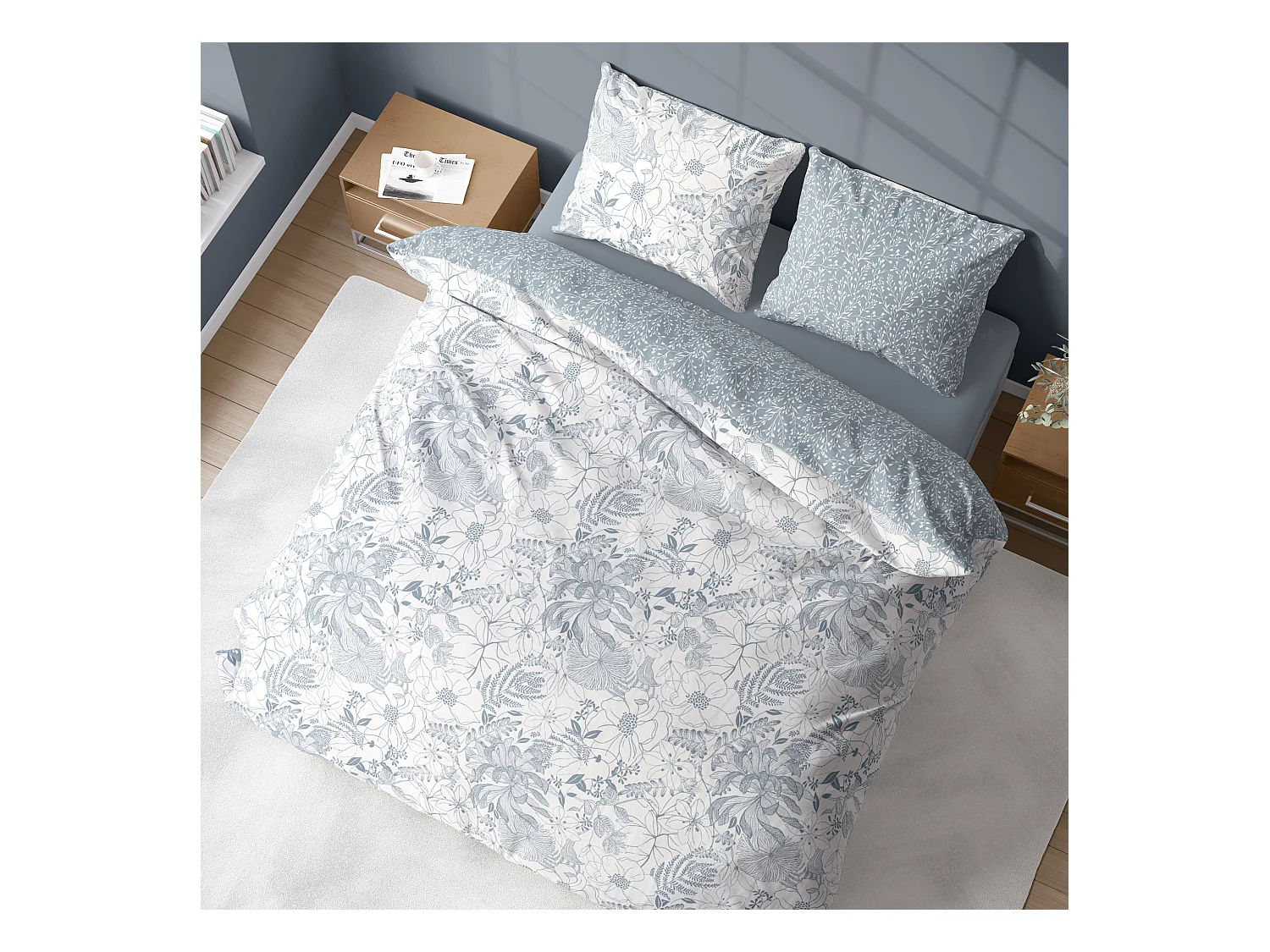 Parure de lit 260x240 cm coton Topcool TOILE Blanc 3 pièces