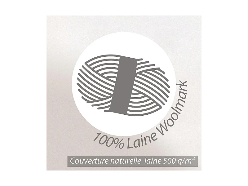 Couverture pure laine vierge Woolmark 500g/m² VOLTA 240x260 cm Marron Sable