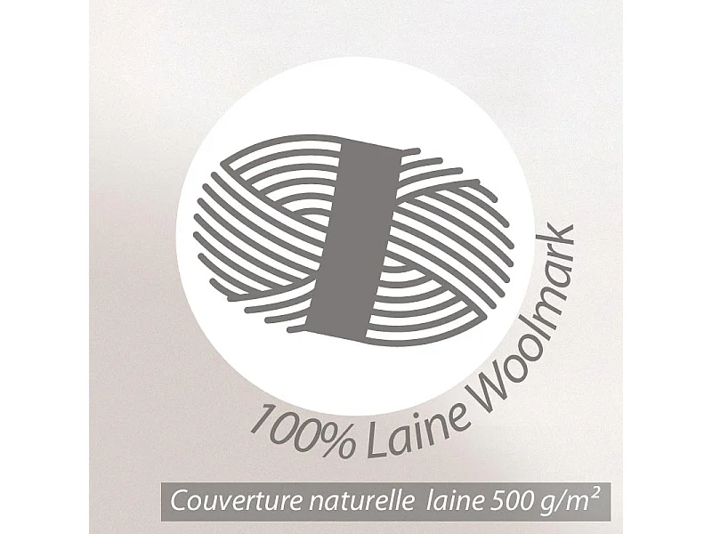 Couverture pure laine vierge Woolmark 500g/m² VOLTA 240x260 cm Marron Sable