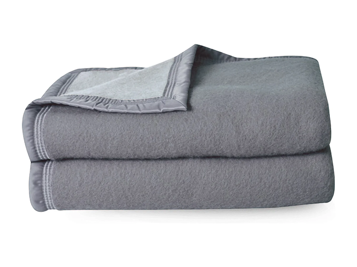 Couverture pure laine vierge Woolmark 500g/m² VOLTA 240x260 cm Gris Acier