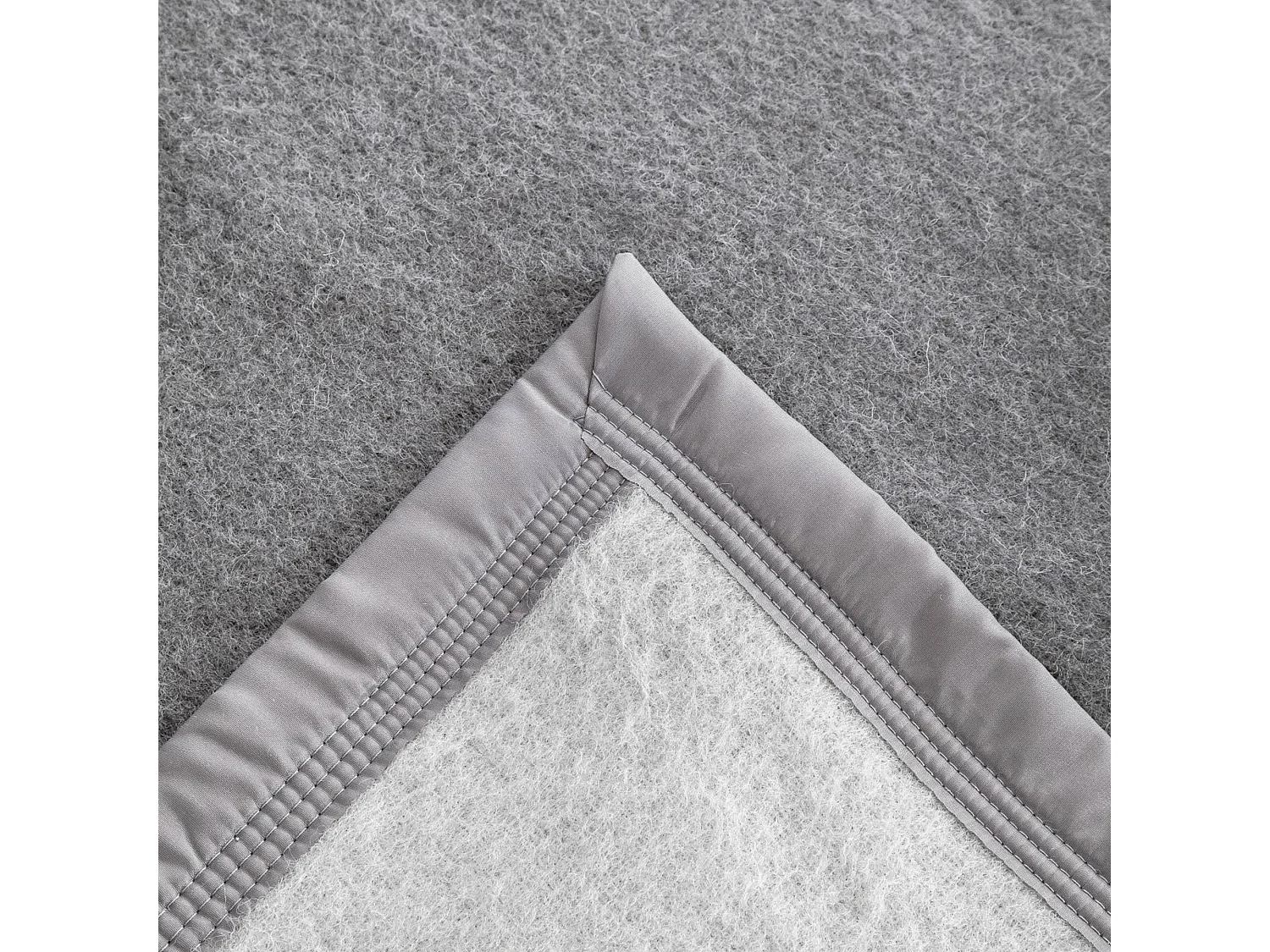 Couverture pure laine vierge Woolmark 500g/m² VOLTA 240x260 cm Gris Acier