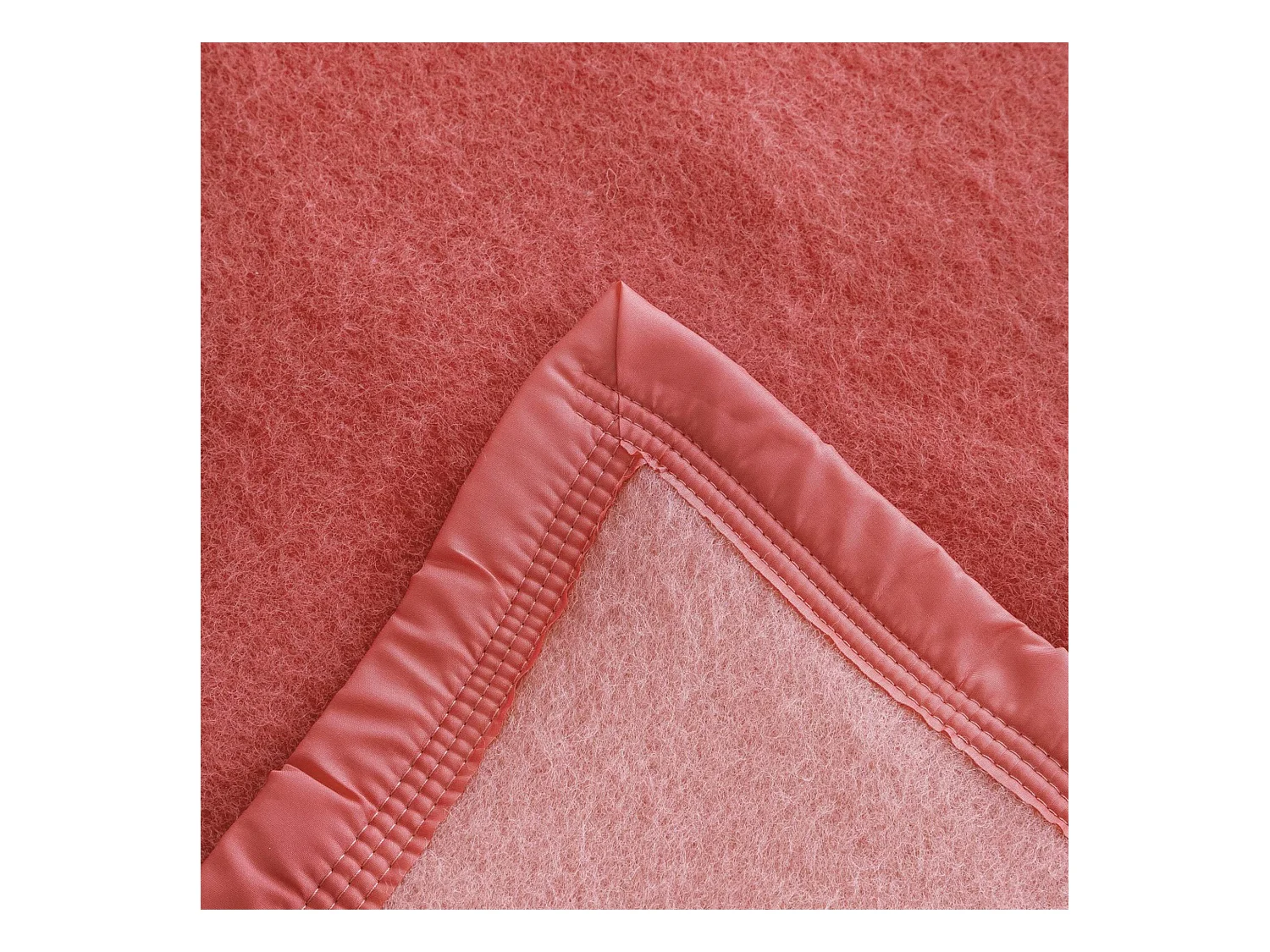 Couverture pure laine vierge Woolmark 500g/m² VOLTA 240x260 cm Rouge Bois de rose