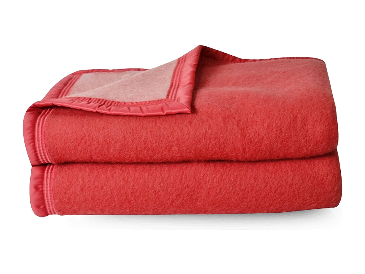 Couverture pure laine vierge Woolmark 500g/m² VOLTA 240x300 cm Rouge Bois de rose
