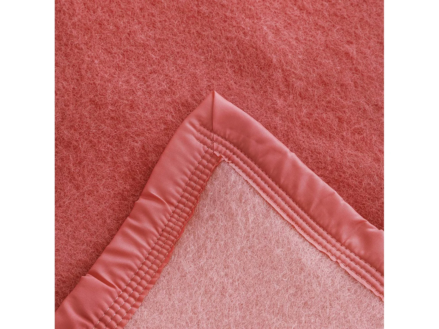 Couverture pure laine vierge Woolmark 500g/m² VOLTA 240x300 cm Rouge Bois de rose
