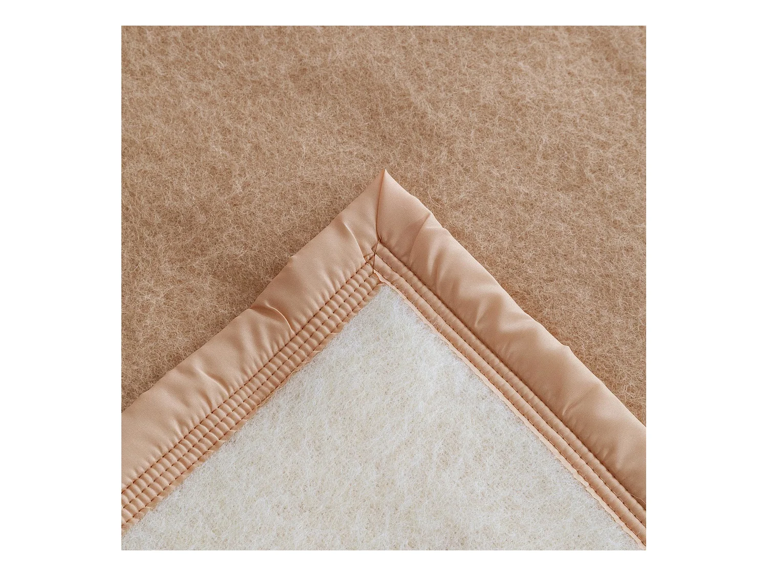 Couverture pure laine vierge Woolmark 500g/m² VOLTA 240x300 cm Marron Sable