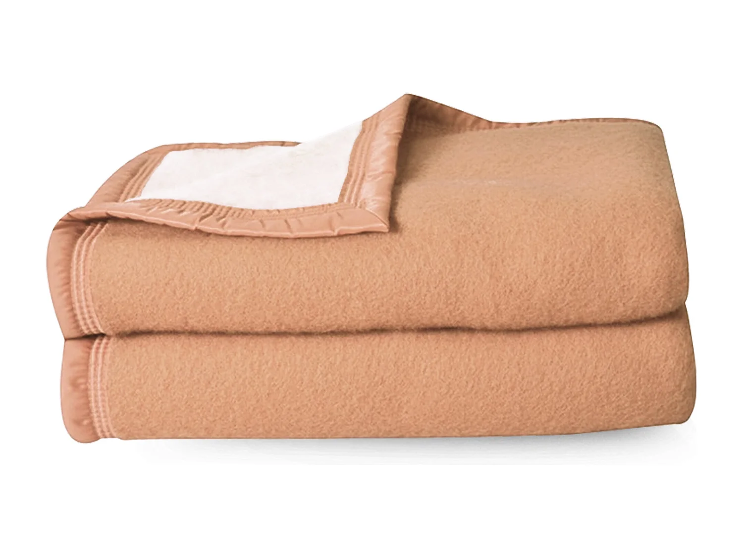 Couverture pure laine vierge Woolmark 500g/m² VOLTA 240x300 cm Marron Sable