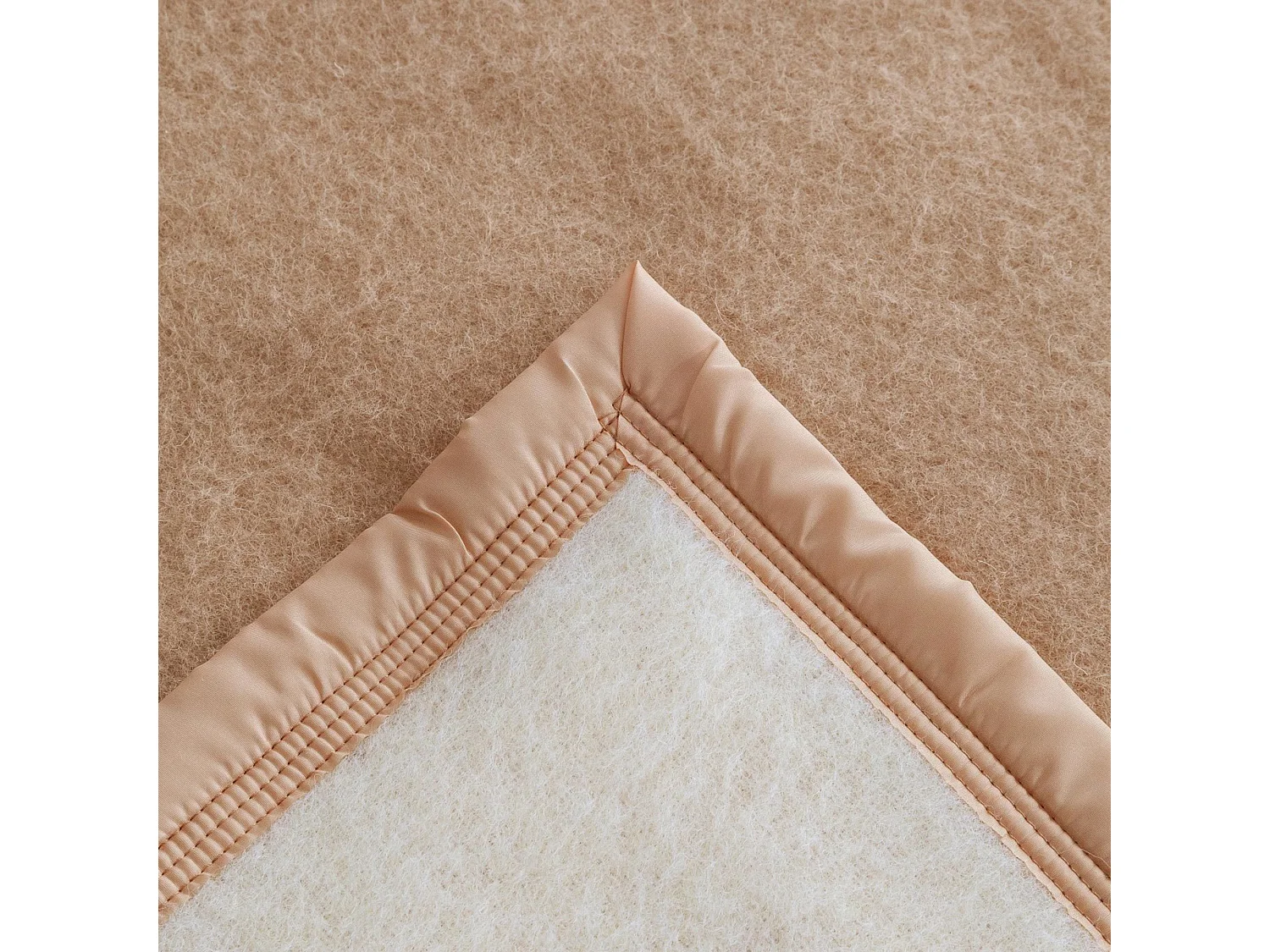 Couverture pure laine vierge Woolmark 500g/m² VOLTA 240x300 cm Marron Sable