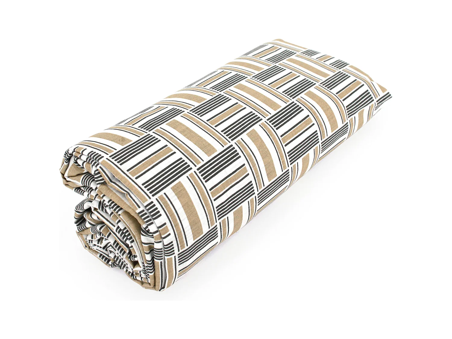 Drap housse imprimé 140x200 cm coton DIEGO Gris Bonnet 30 cm