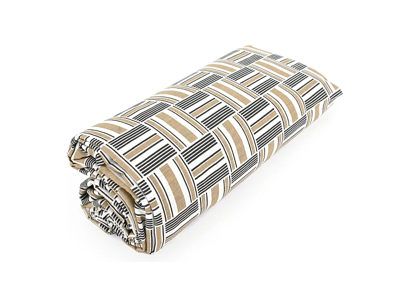 Drap housse imprimé 90x190 cm coton DIEGO Gris Bonnet 30 cm