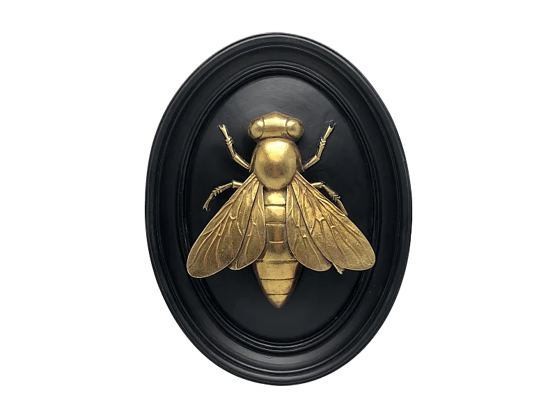 Déco murale abeille noir et doré 21x27.5cm