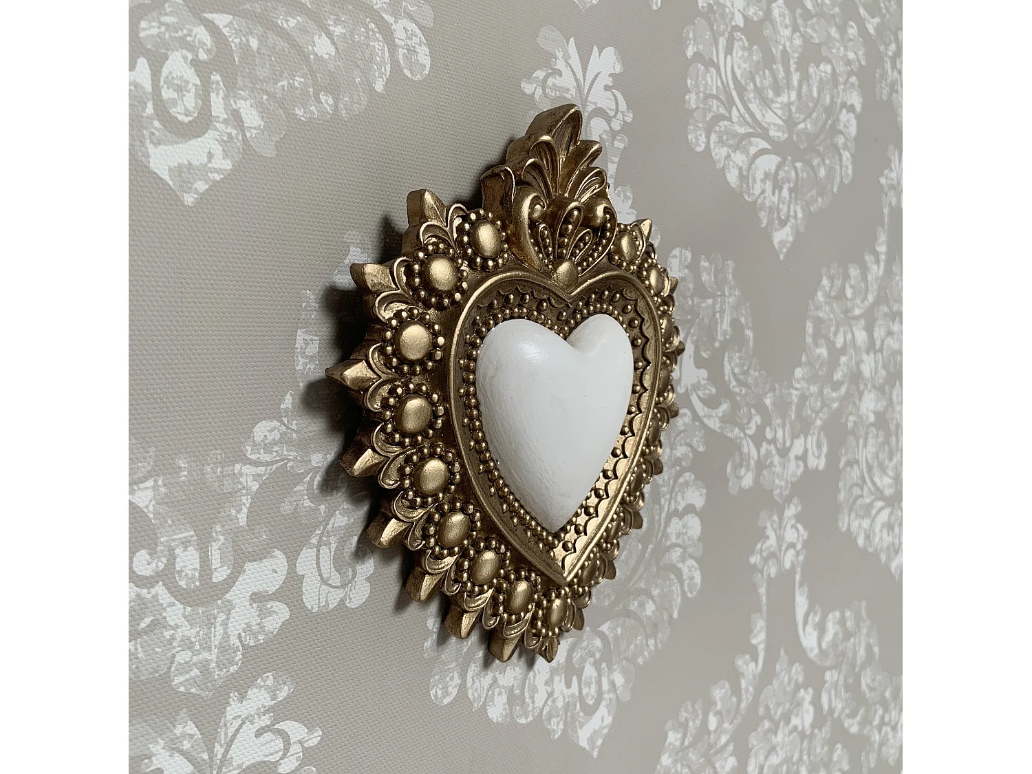 Déco murale ex-voto blanc 13x14,5cm