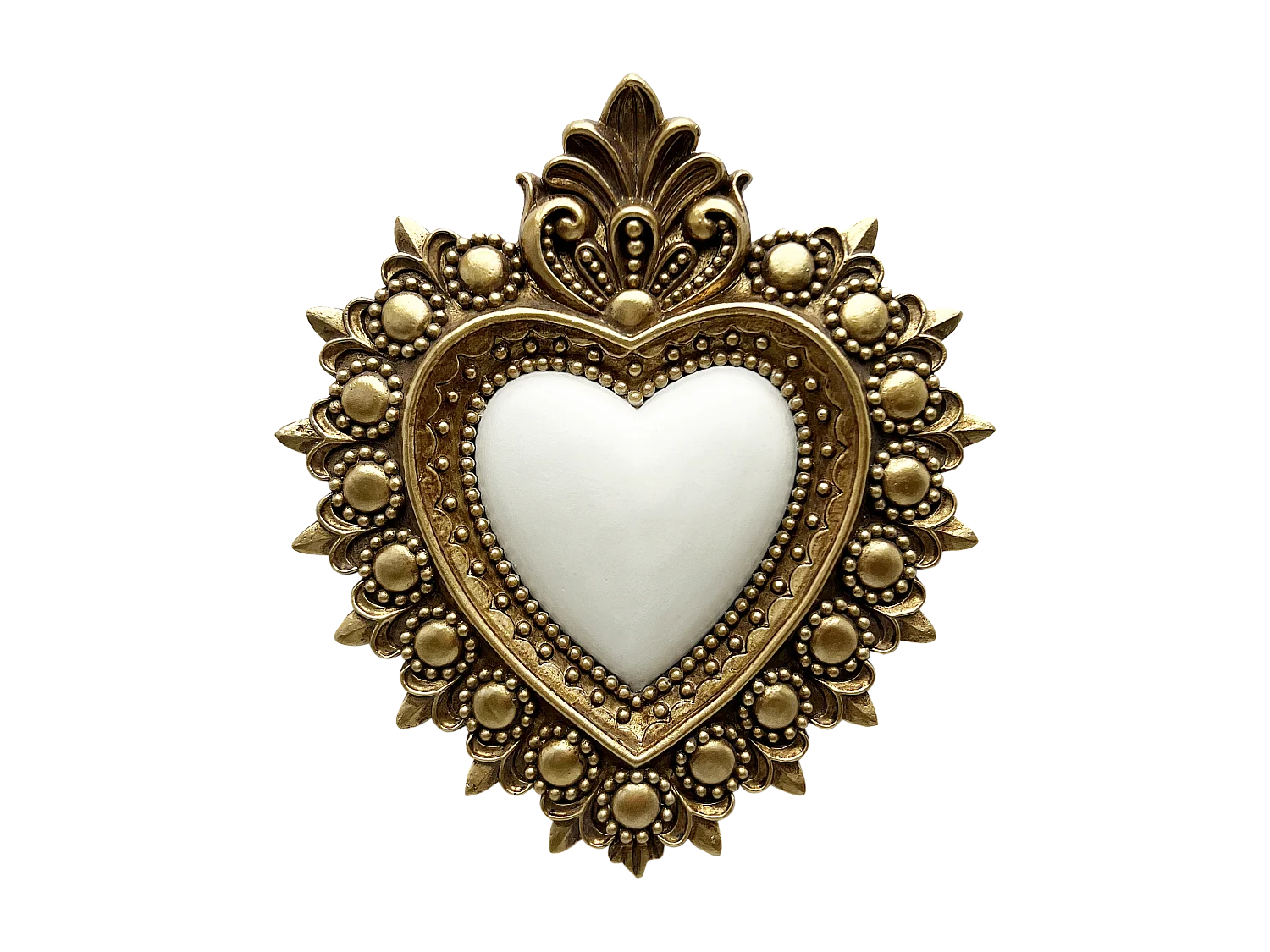 Déco murale ex-voto blanc 13x14,5cm