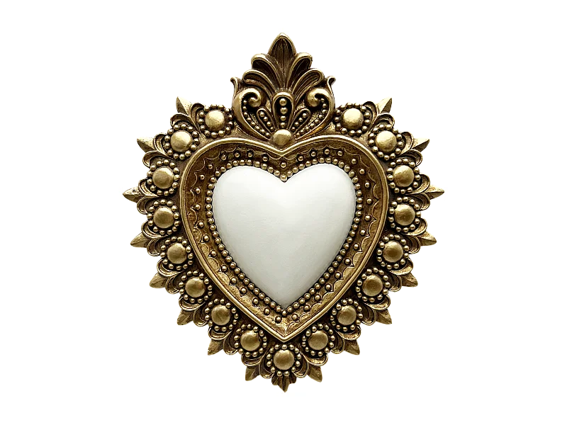 Déco murale ex-voto blanc 13x14,5cm