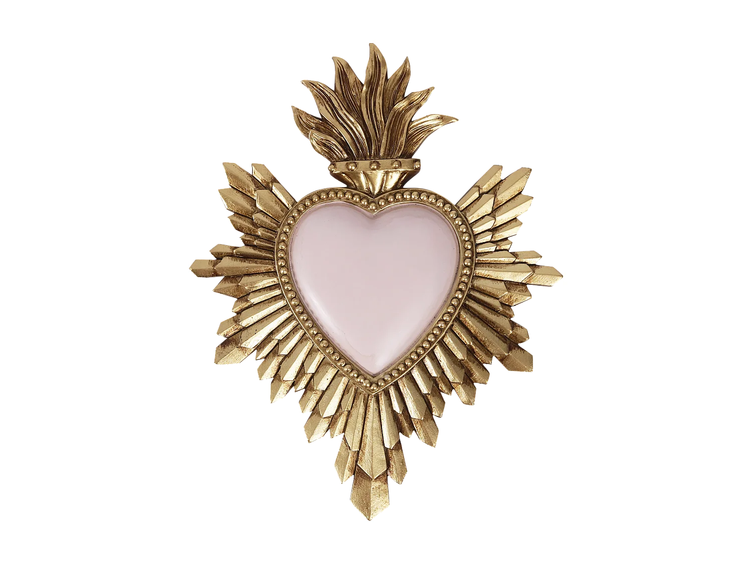 Déco murale ex-voto rose pâle 14,4x18,5cm