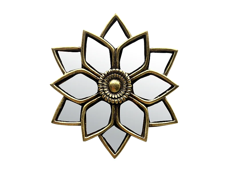 Déco murale fleur miroir 11,5x12cm