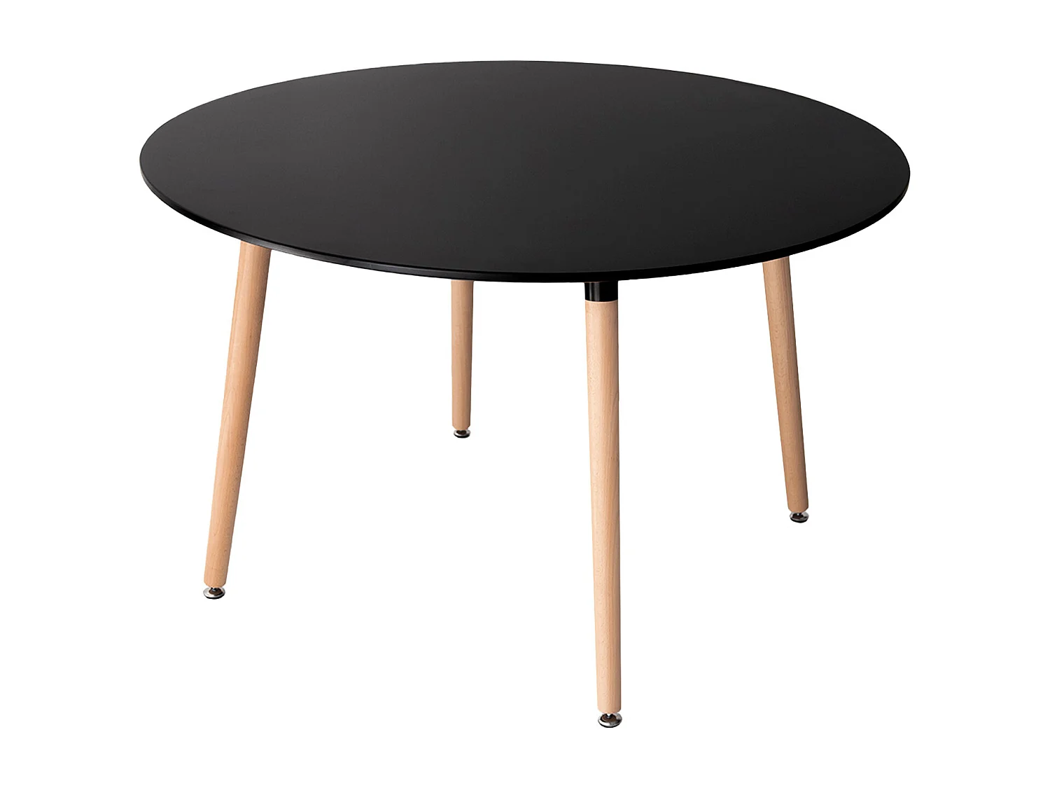 Ensemble table ronde 120cm MARTHA et 4 chaises NORA noir