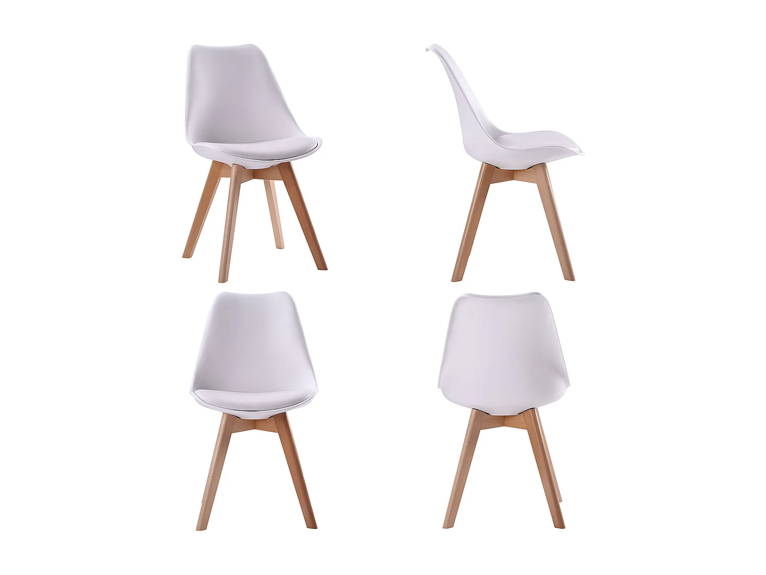 Ensemble table ronde 120cm MARTHA et 4 chaises NORA blanc