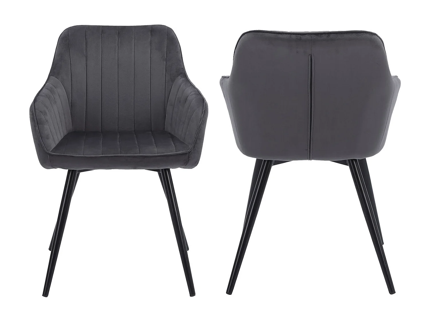 Chaise en velours BERTILLE grise