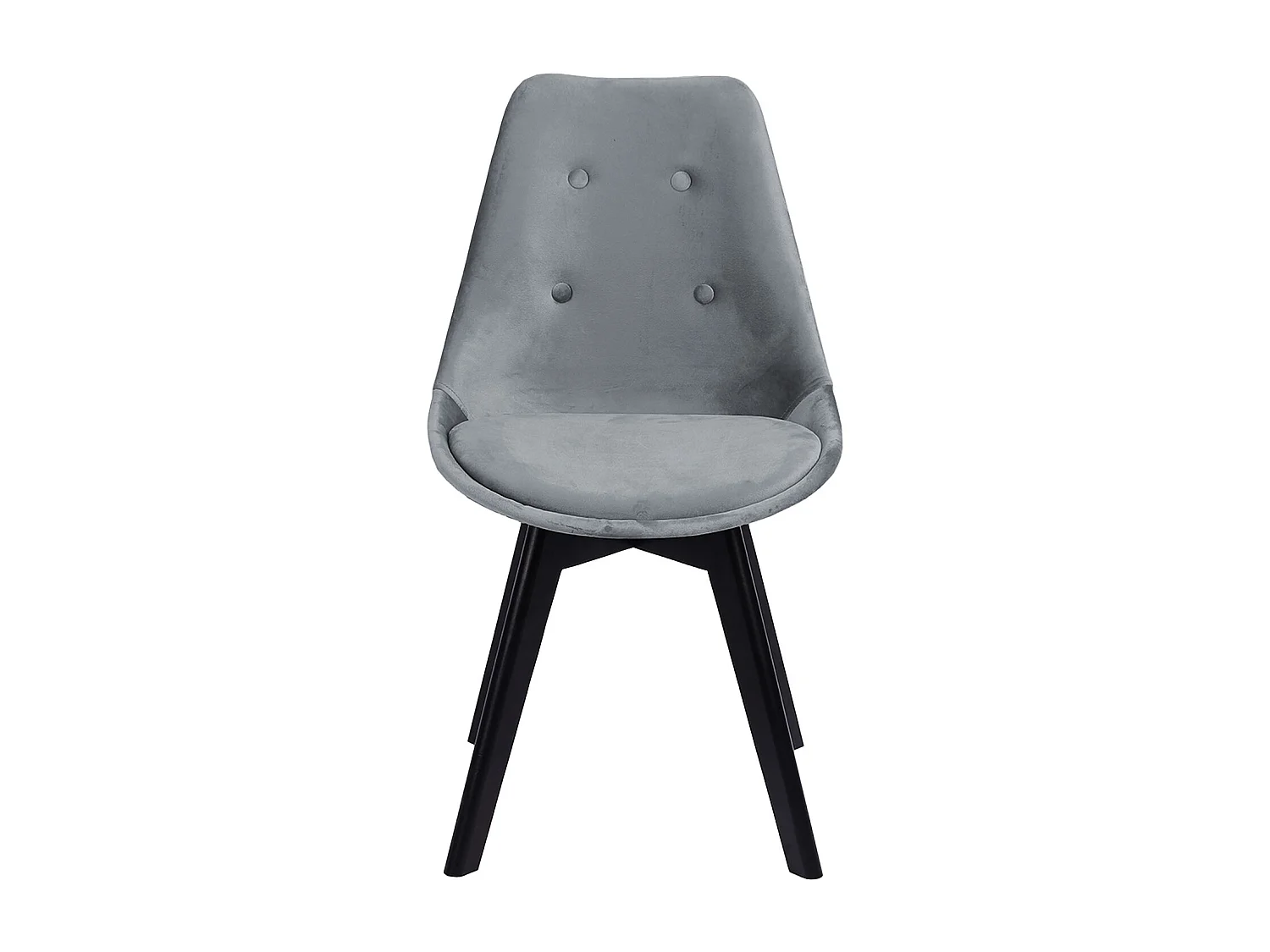 Lot de 2 chaises en velours NORA grises avec coussin