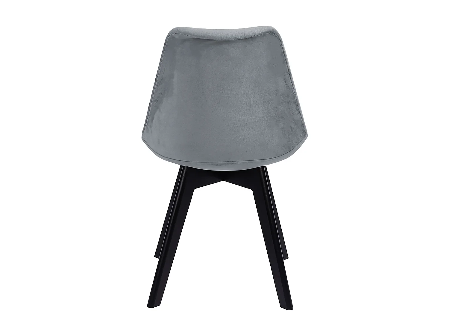 Lot de 2 chaises en velours NORA grises avec coussin