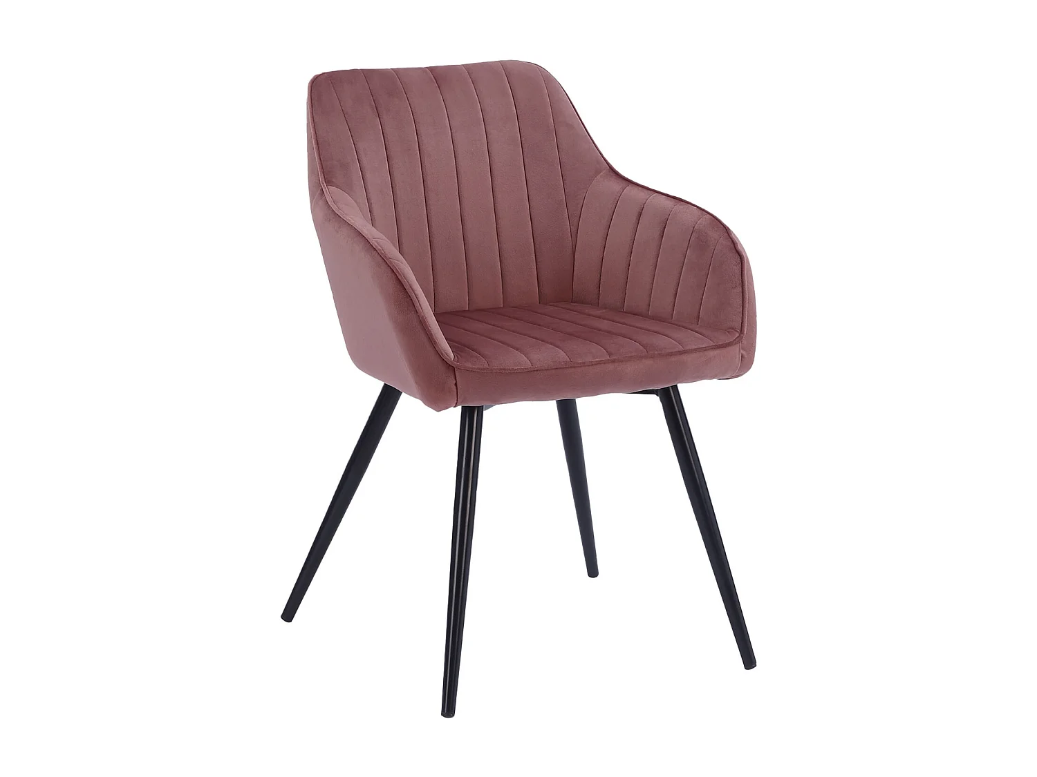 Chaise en velours BERTILLE rose