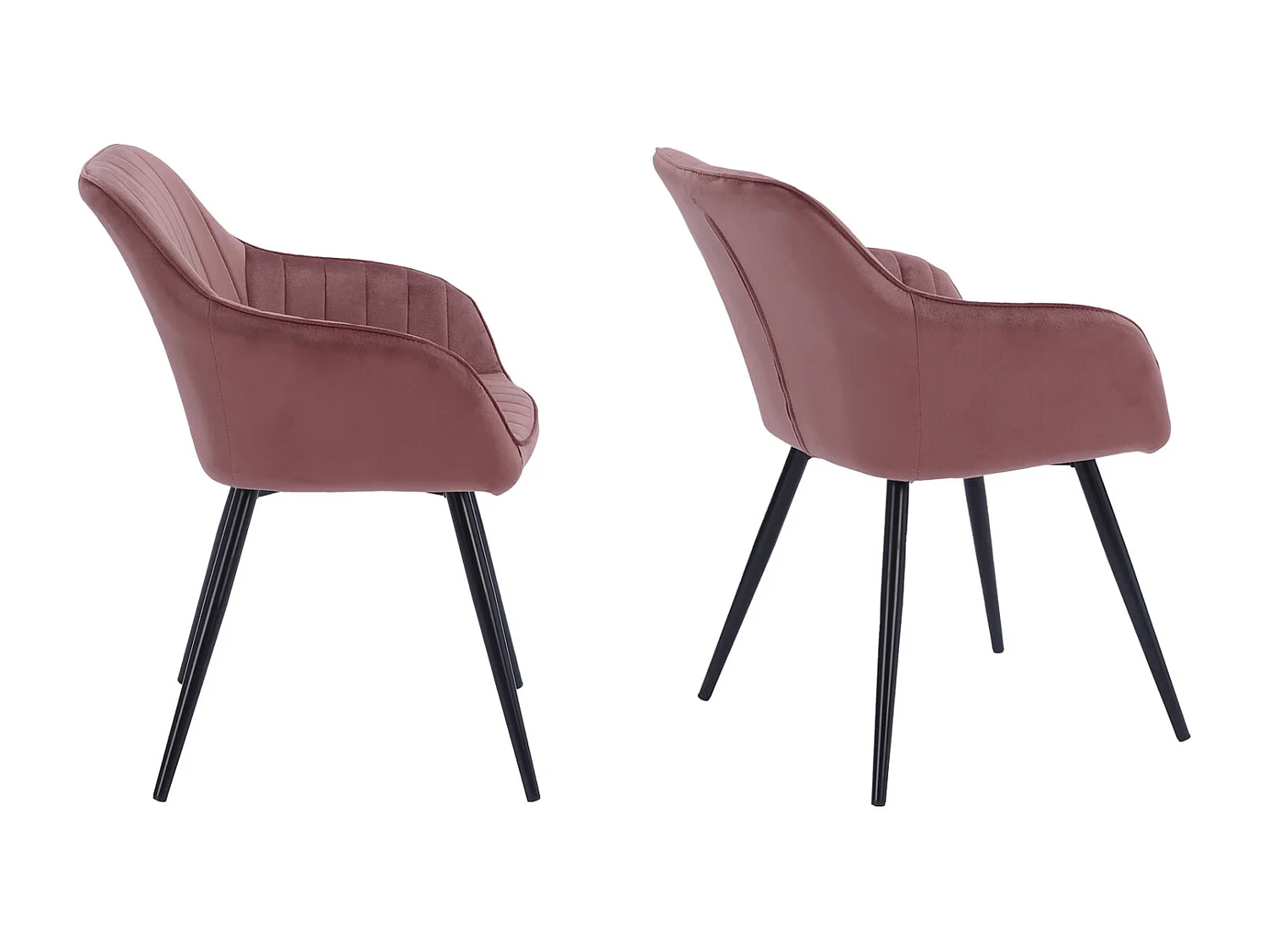 Chaise en velours BERTILLE rose