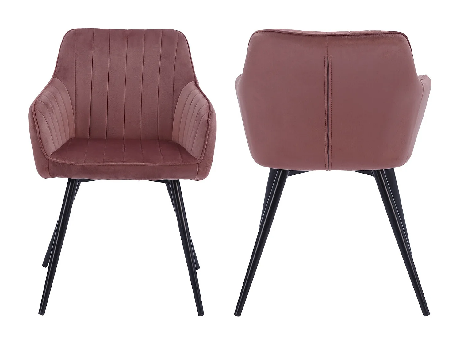 Chaise en velours BERTILLE rose