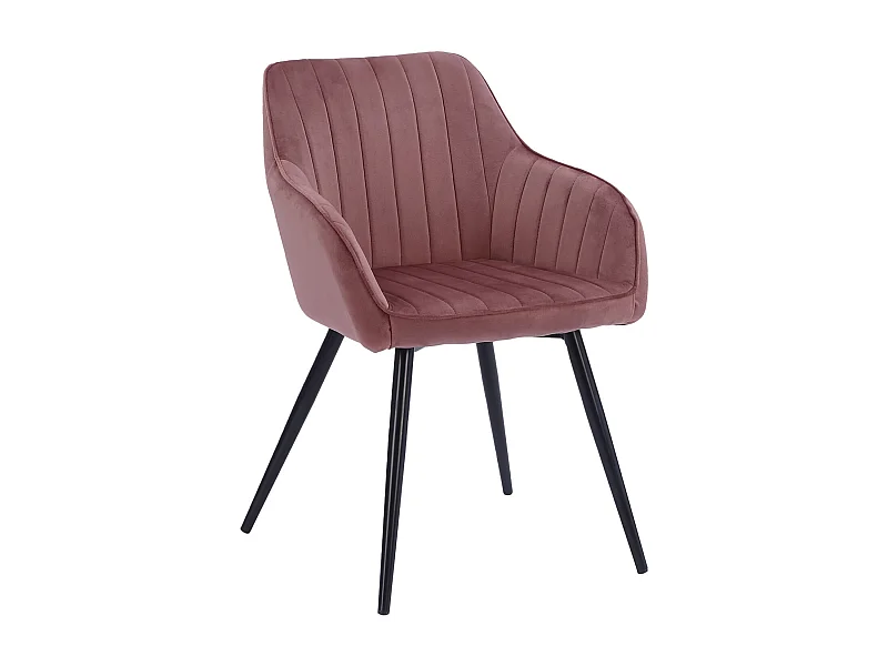 Chaise en velours BERTILLE rose
