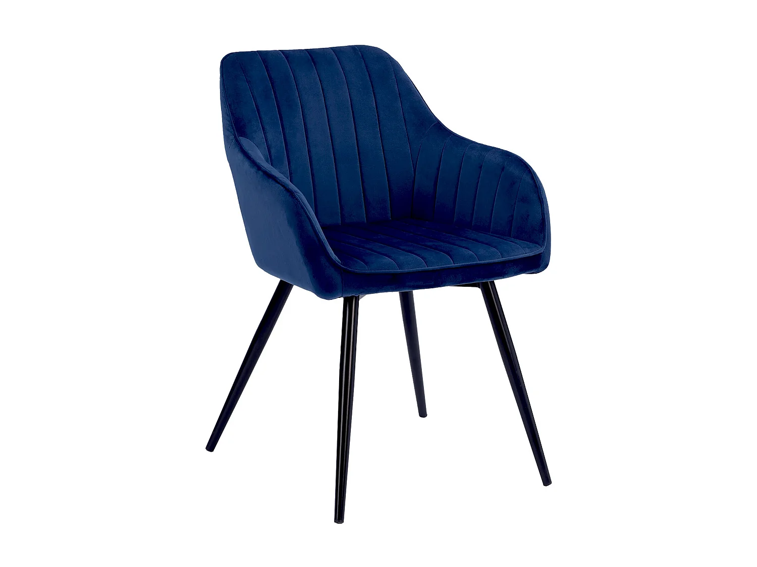 Chaise en velours BERTILLE bleue