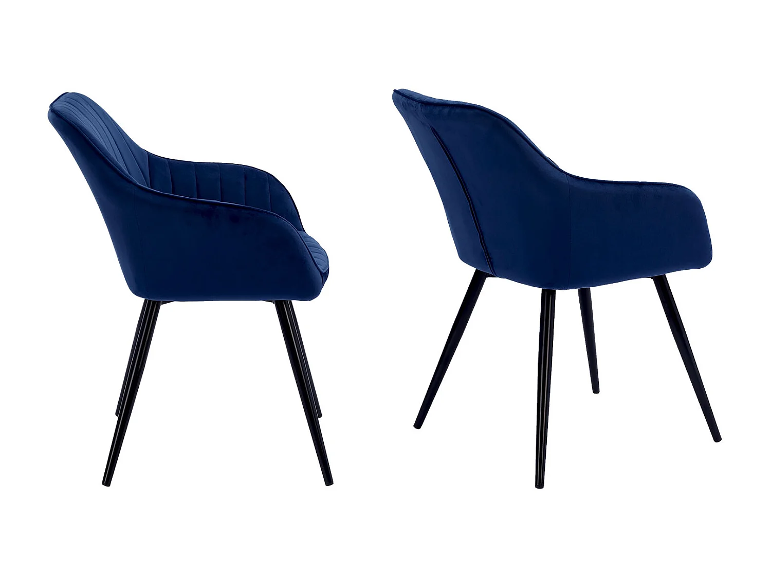 Chaise en velours BERTILLE bleue