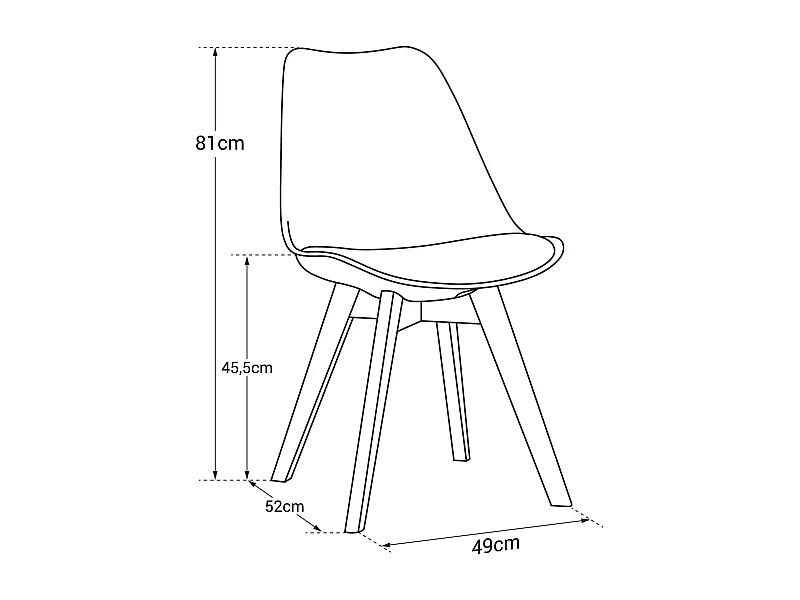 2er Set skandinavischen Stühlen NORA weiß mit Kissen