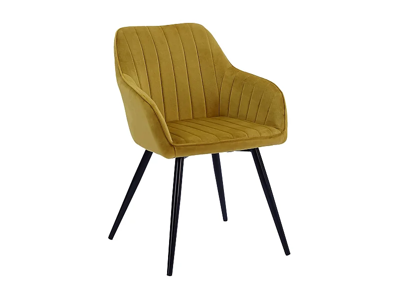 Silla de terciopelo mostaza BERTILLE - HAPPY GARDEN