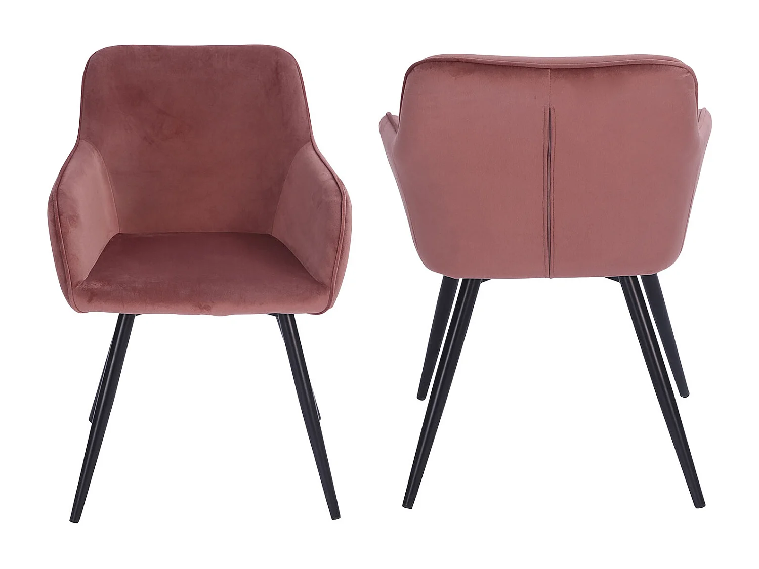 Cadeira vintage GISELE de veludo rosa