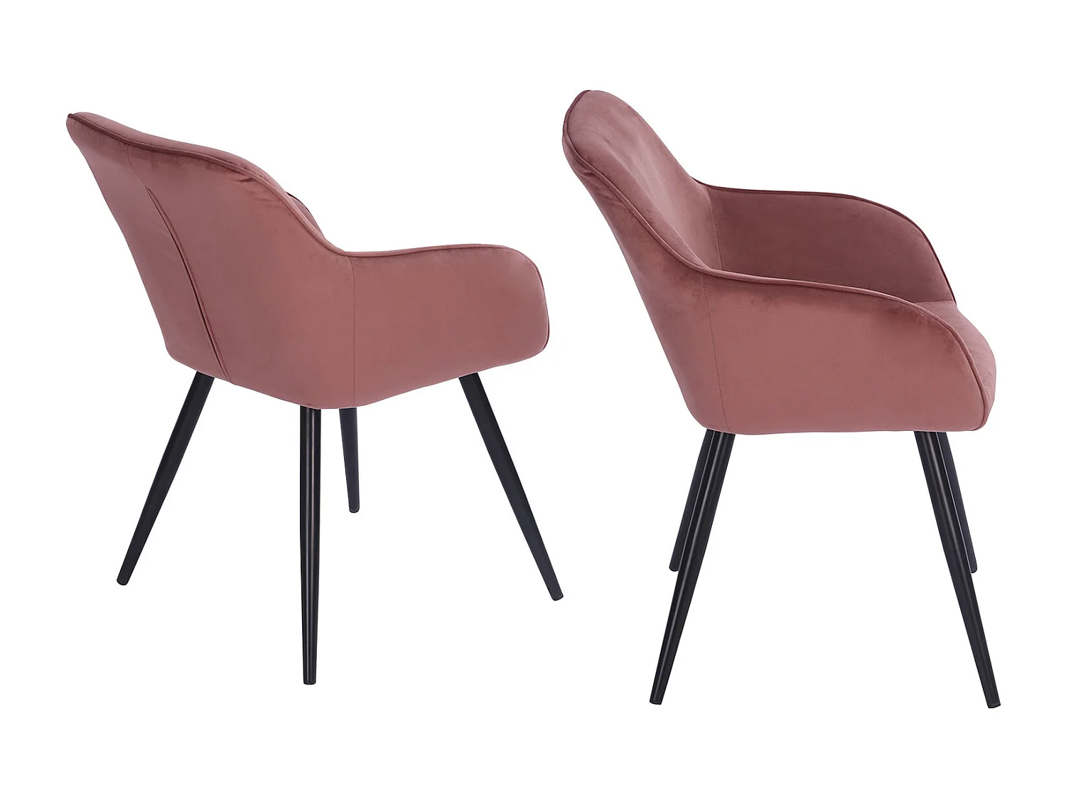 Chaise vintage GISELE velours rose