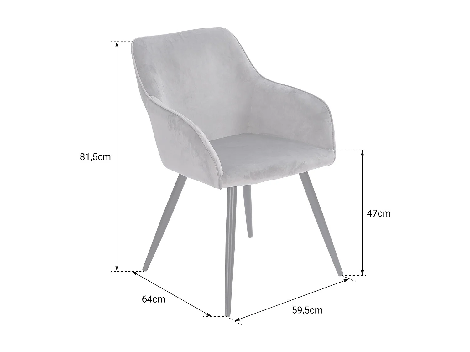 Chaise vintage GISELE velours rose