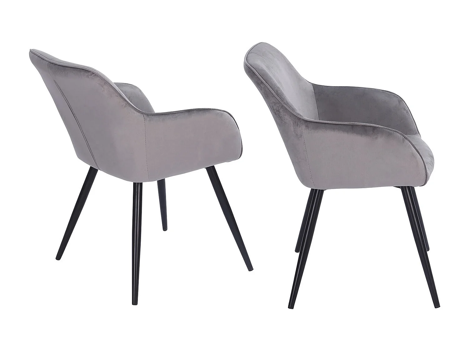 Cadeira de veludo cinzento GISELE vintage