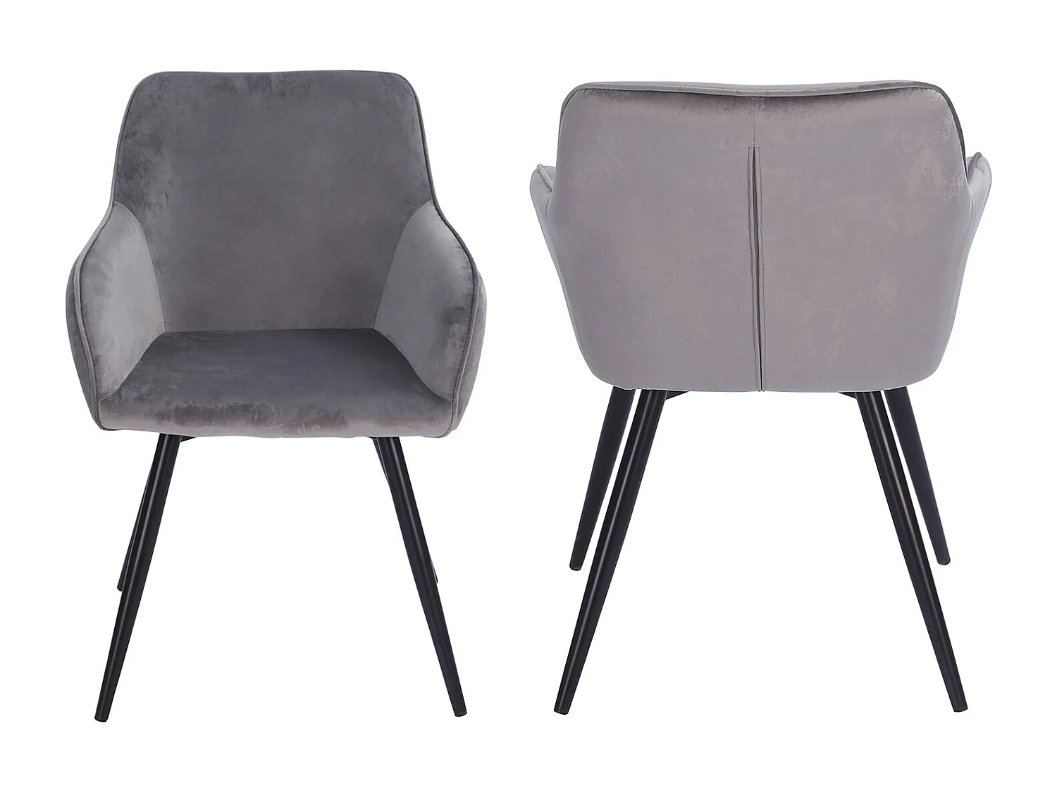 Chaise vintage GISELE velours gris