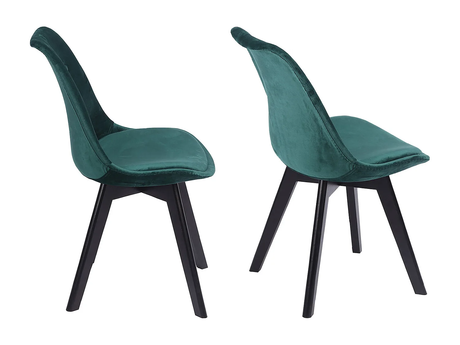 Set di 2 sedie in velluto verde NORA con cuscino - HAPPY GARDEN