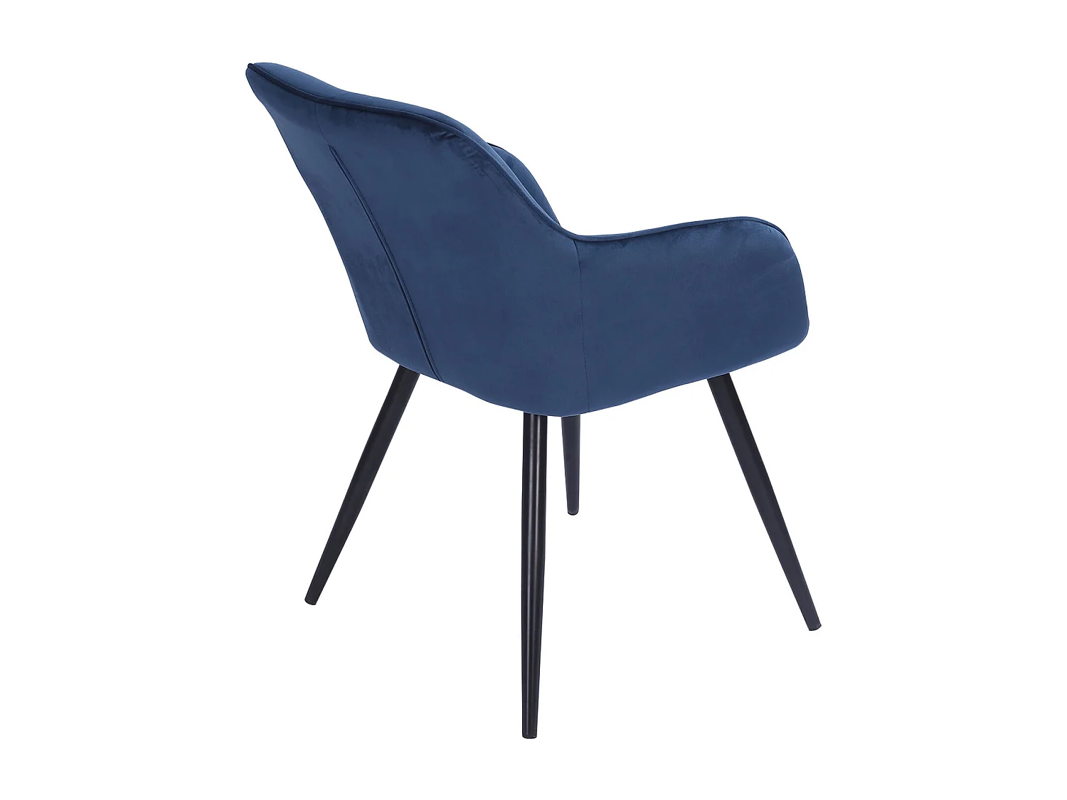 Chaise vintage GISELE velours bleu