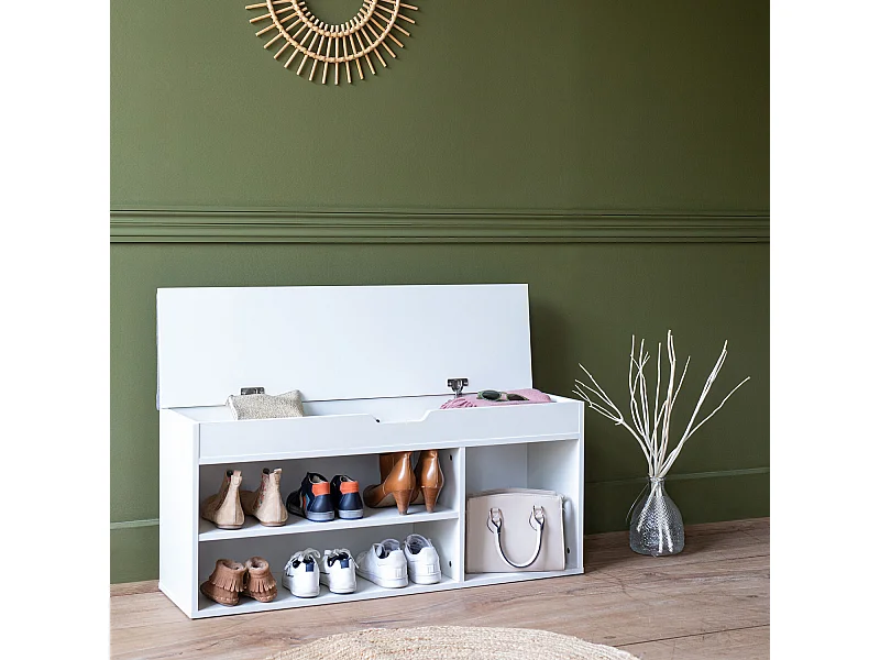 Scarpiera ALAN con tre scomparti e scatola bianca - HAPPY GARDEN