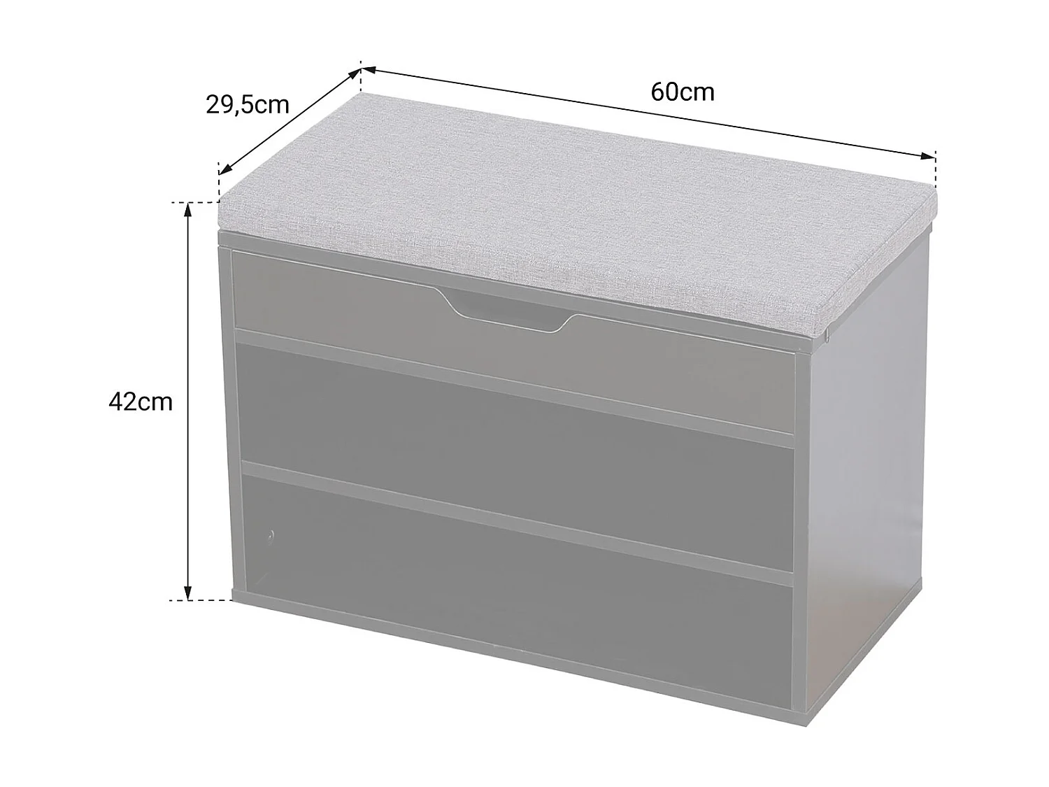 Zapatero negro con dos compartimentos ALAN - HAPPY GARDEN