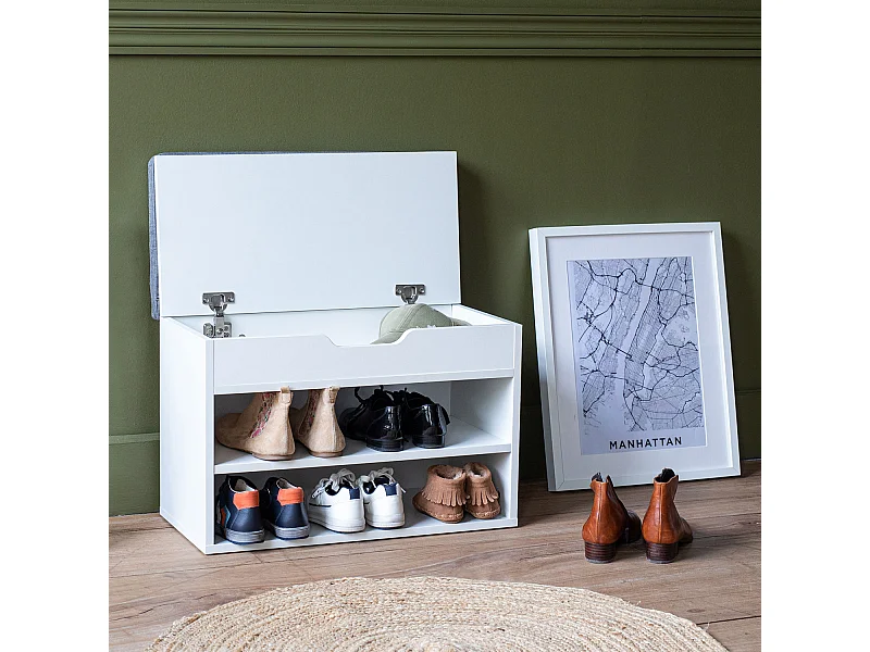 Scarpiera ALAN a due scomparti con scatola bianca - HAPPY GARDEN