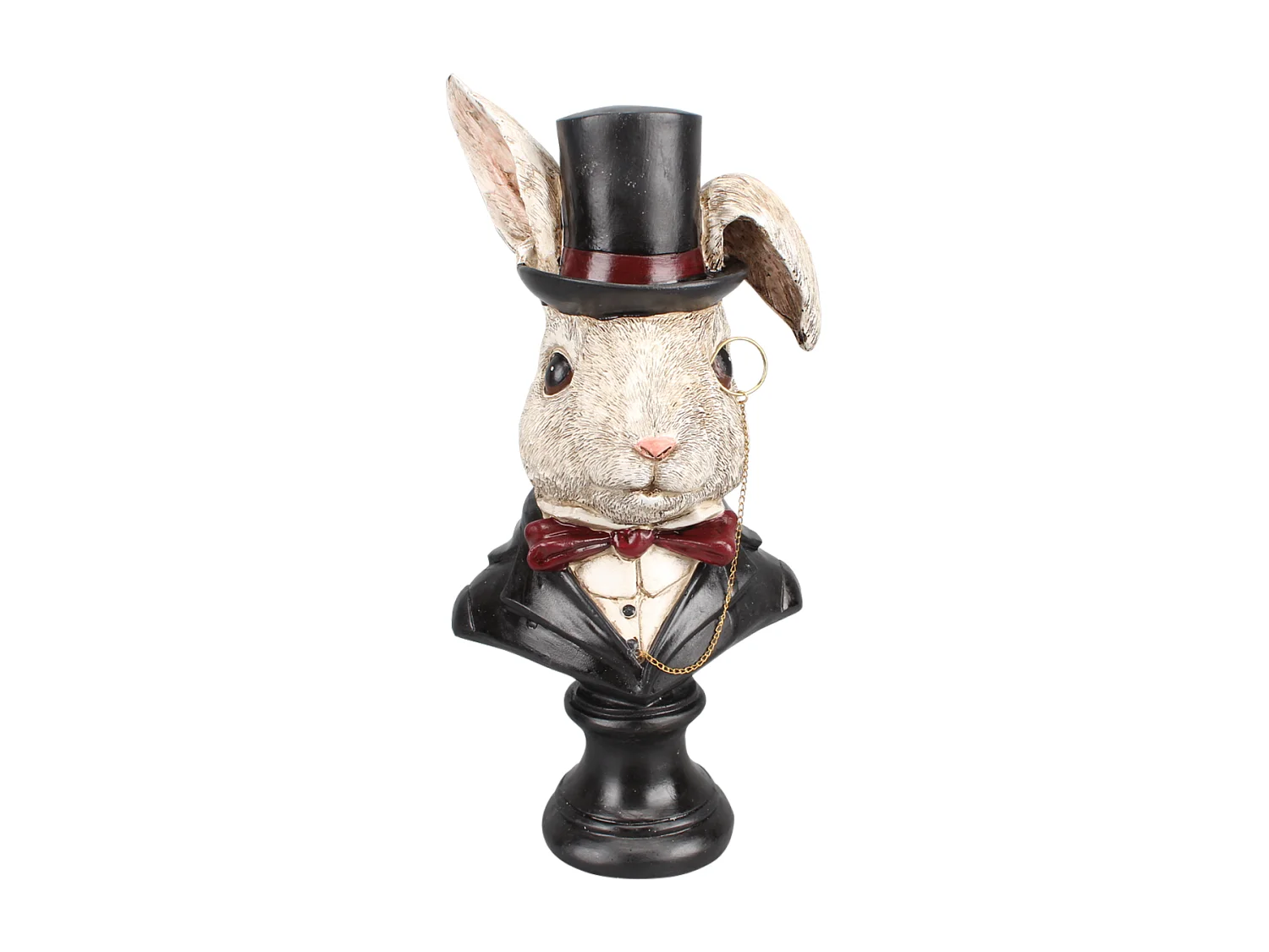 Statue lapin chapeau 14x11x28.5cm