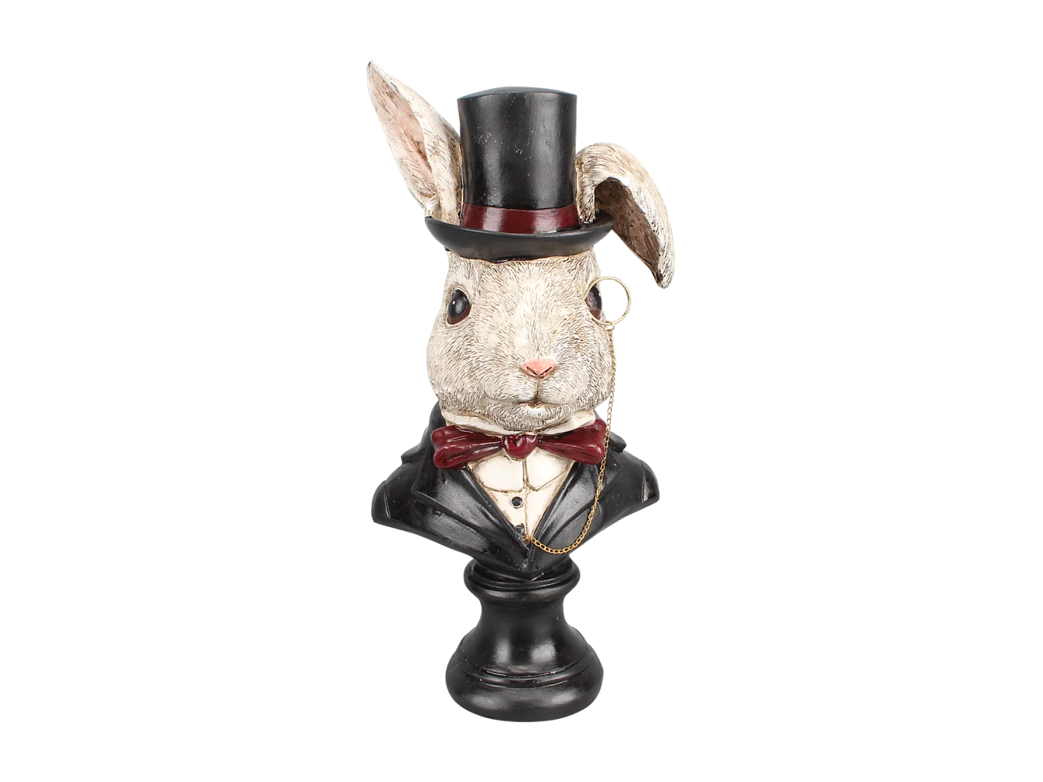 Statue lapin chapeau 14x11x28.5cm