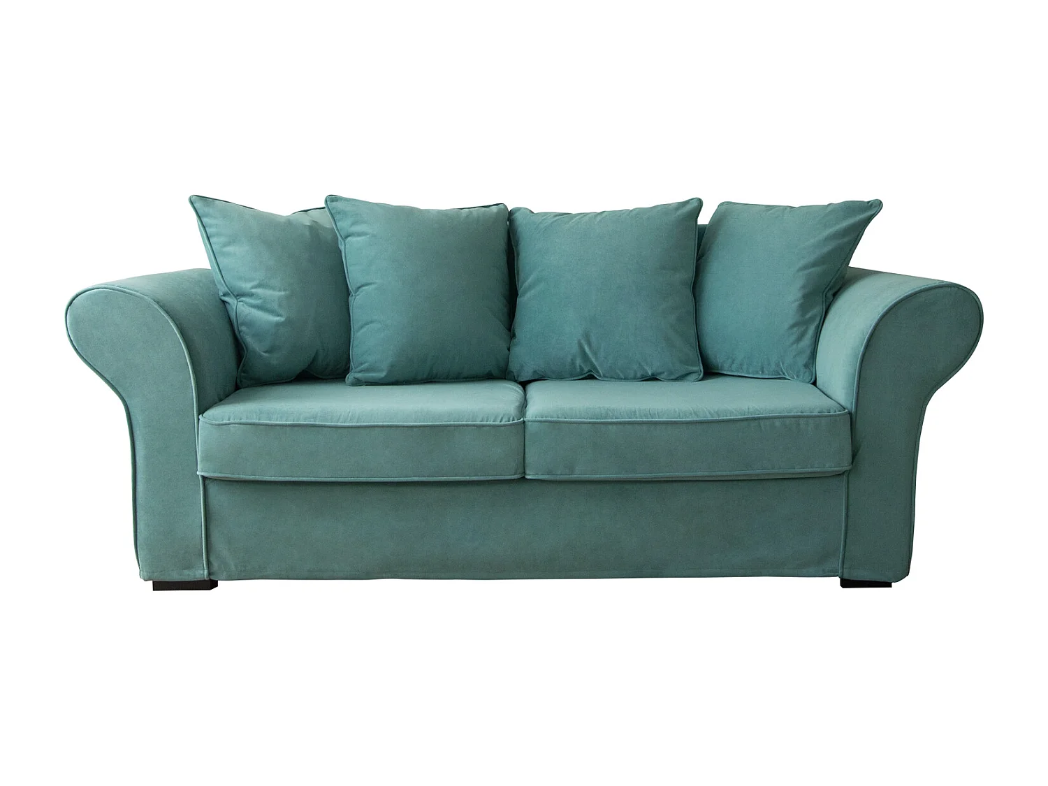 Canapé 3 places convertible en velours vert eucalyptus OSCAR